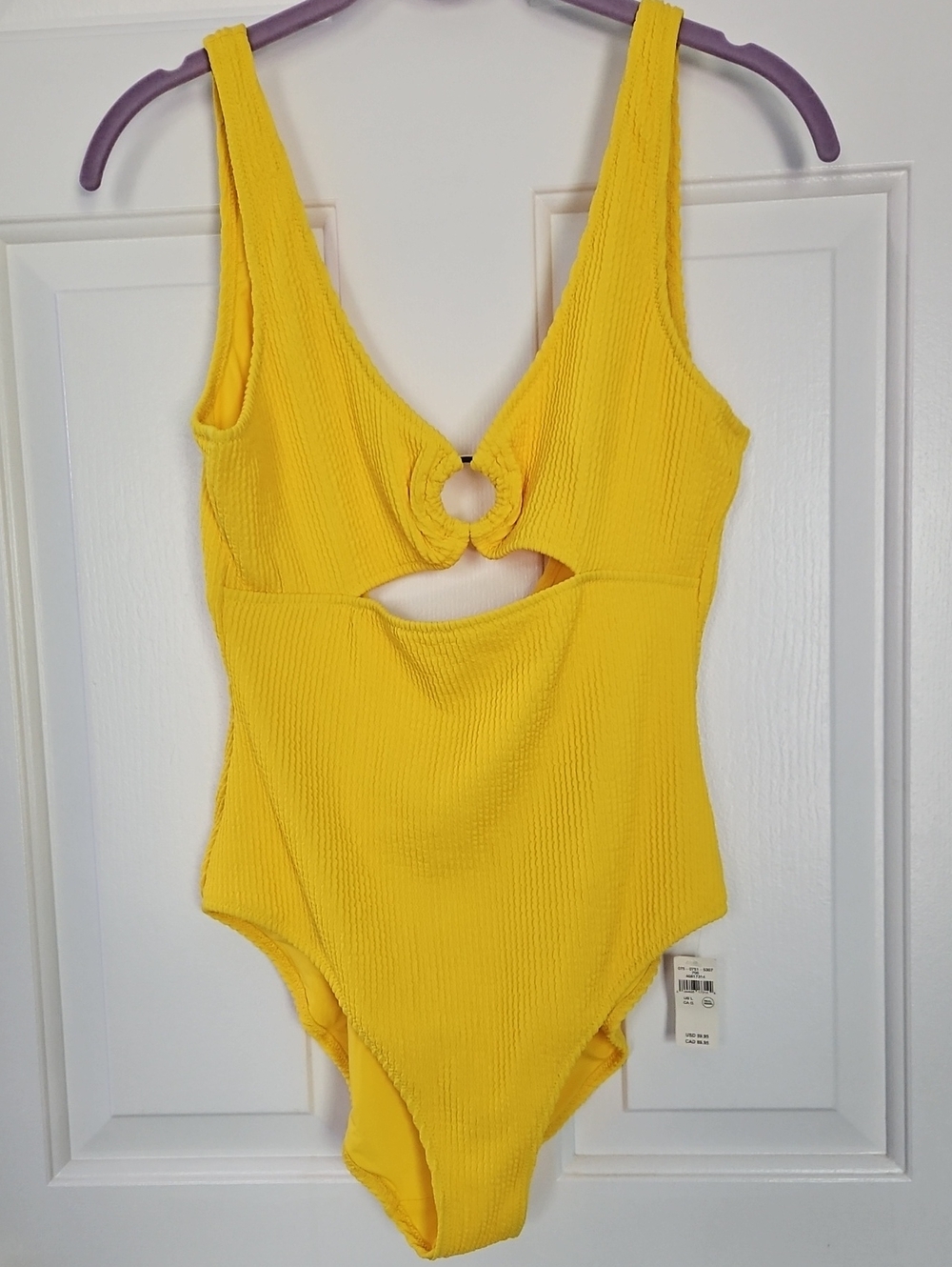 aerie Yellow Ribbed One-Piece Swimsuit